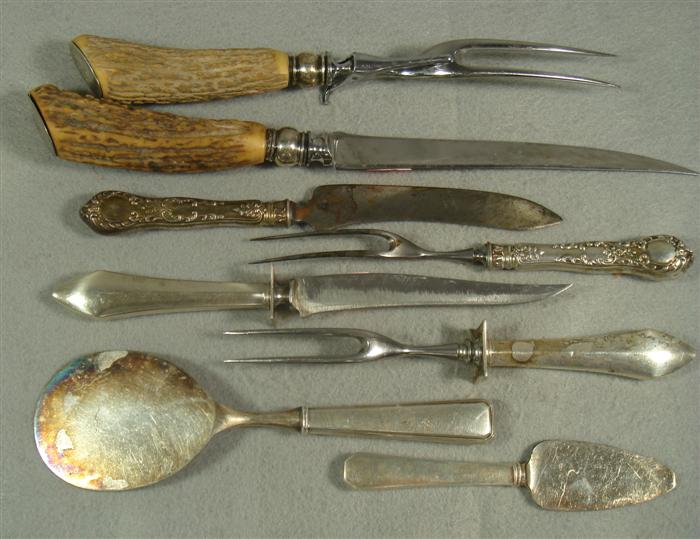 6 sterling HH serving pieces, (2) 2
