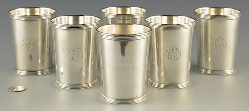 6 STERLING JULEP CUPS, INCL.