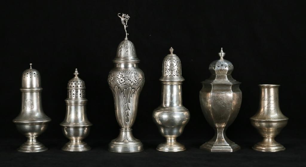 6 STERLING MUFFINEERS6 sterling