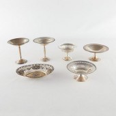 6 STERLING & SILVER COMPOTES A