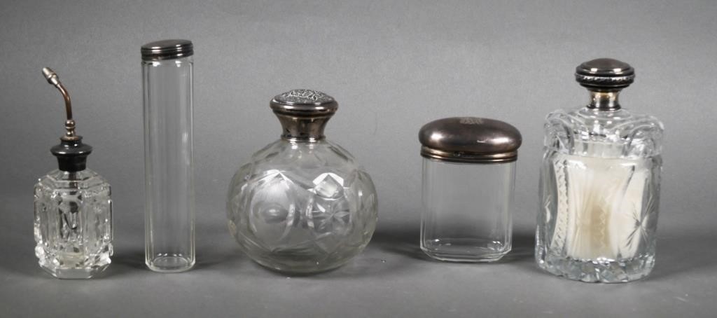 (6) STERLING SILVER & CUT GLASS