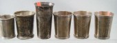 6 sterling silver julep cups,