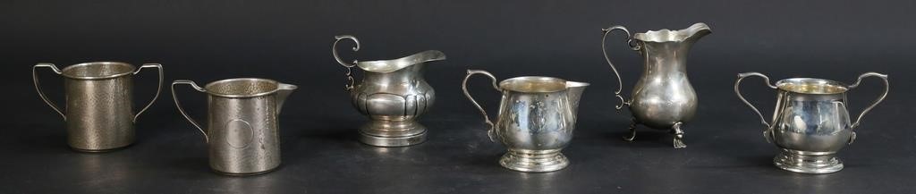 6 STERLING SUGARS & CREAMERS6