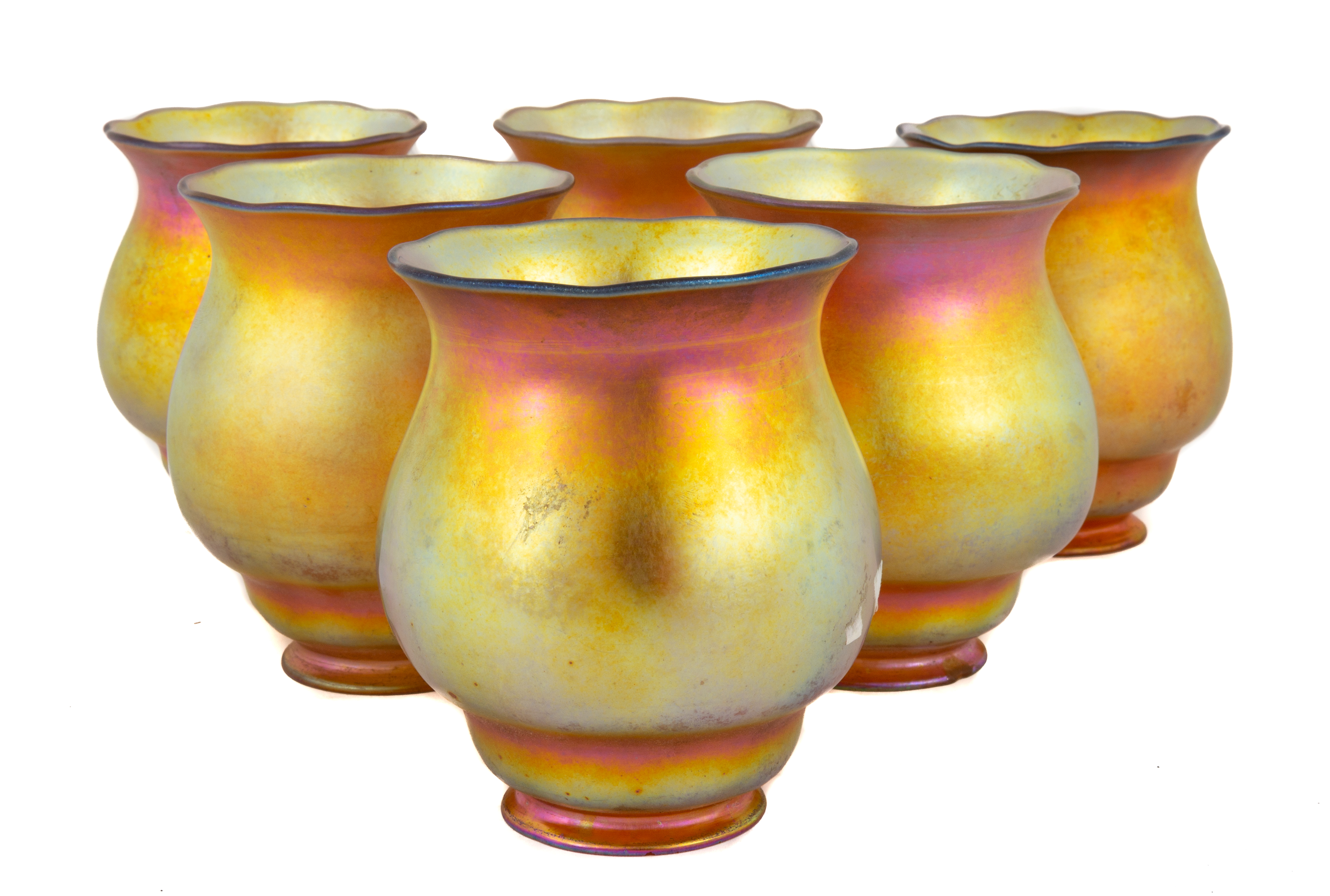 (6) STEUBEN SHADES Early 20th