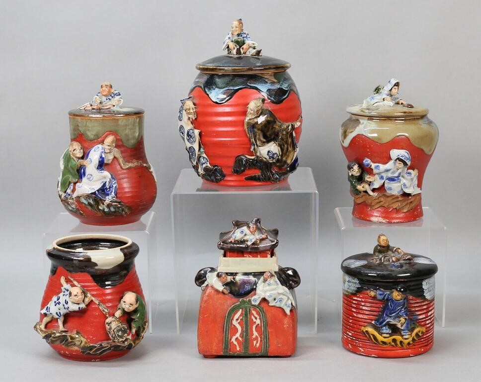 6 SUMIDA POTTERY JARS KOKO6
