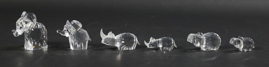 6 SWAROVSKI CRYSTAL ELEPHANTS,