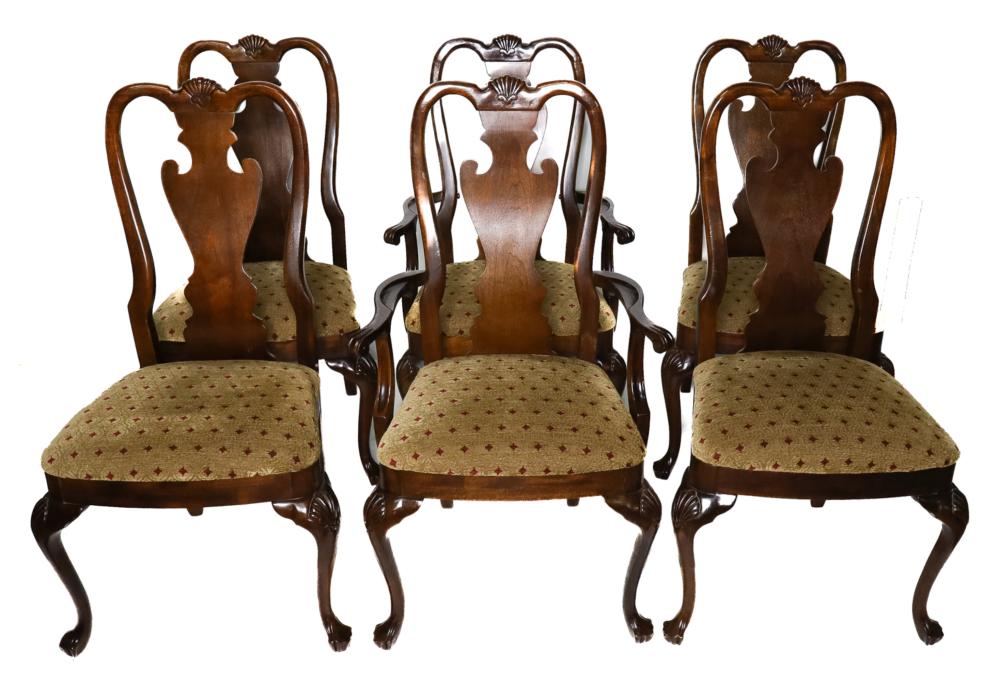 6 THOMASVILLE MAHOGANY QUEEN ANNE