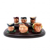 6 TINY DOULTON CHARACTER JUGS,