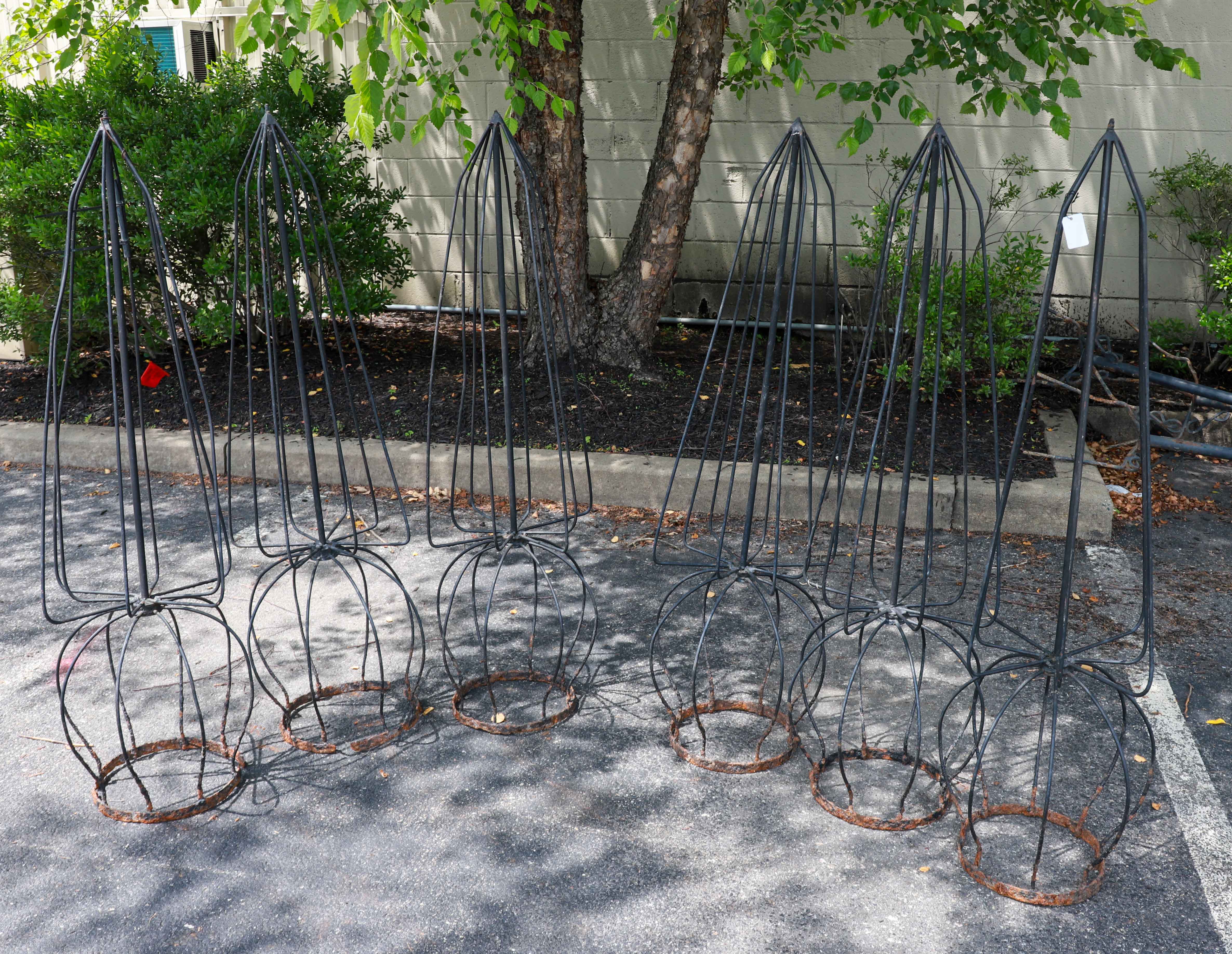 (6) Topiary molds, ebonized with