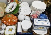 6 TRAY LOTS OF POTTERY AND MAJ