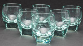 6 TURQUOISE MOSER LOWBALL GLAS
