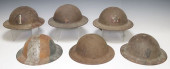 (6) U.S. ARMY WWI HELMETS<br>(