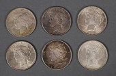 (6) US PEACE SILVER DOLLAR $1