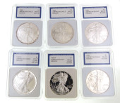 6 US SILVER EAGLE DOLLAR PROOF
