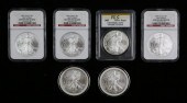 6 US SILVER EAGLES COINS SOME