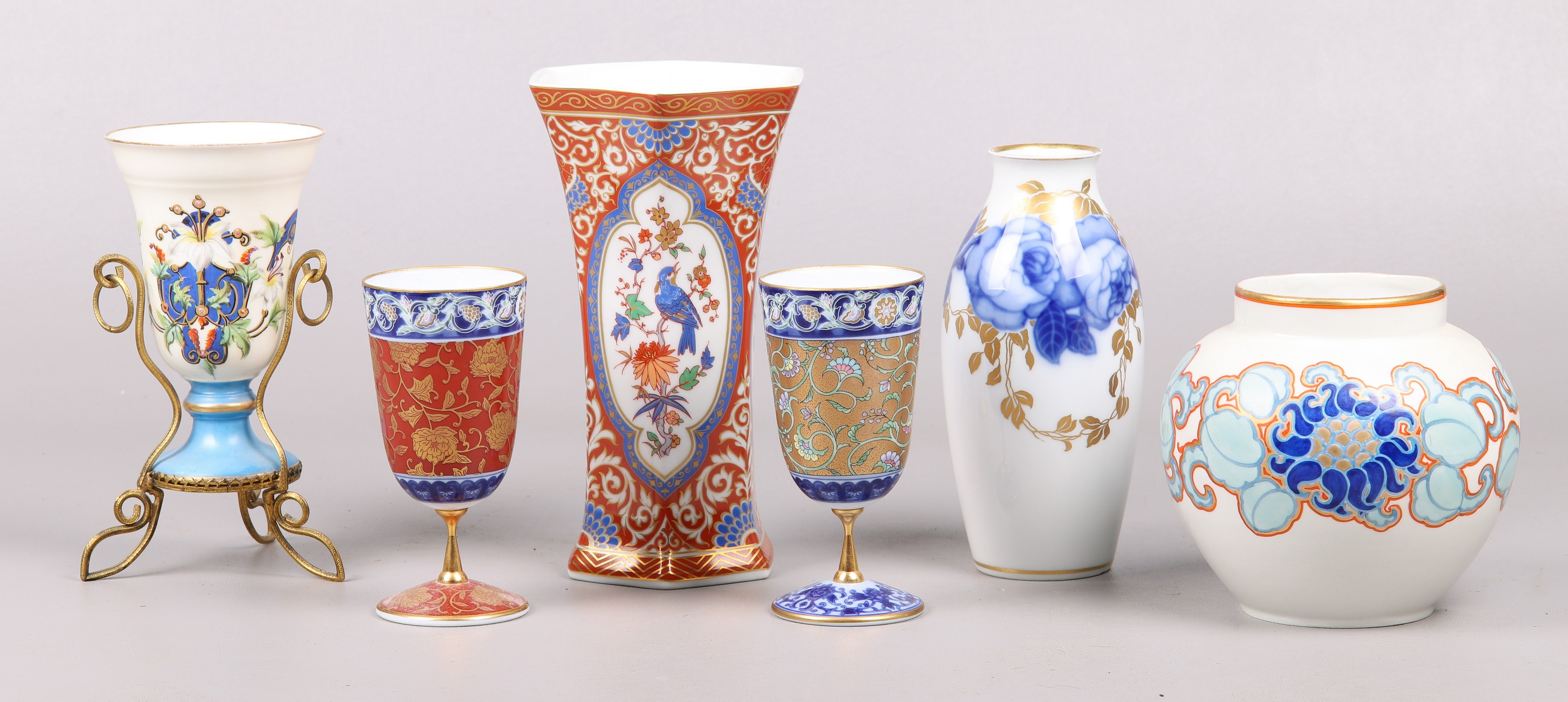 (6) Vases and cups to include