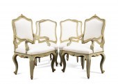 6 VENETIAN STYLE PAINTED PARCE