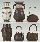 6 VESSELS, CHINESE VASES & JAP