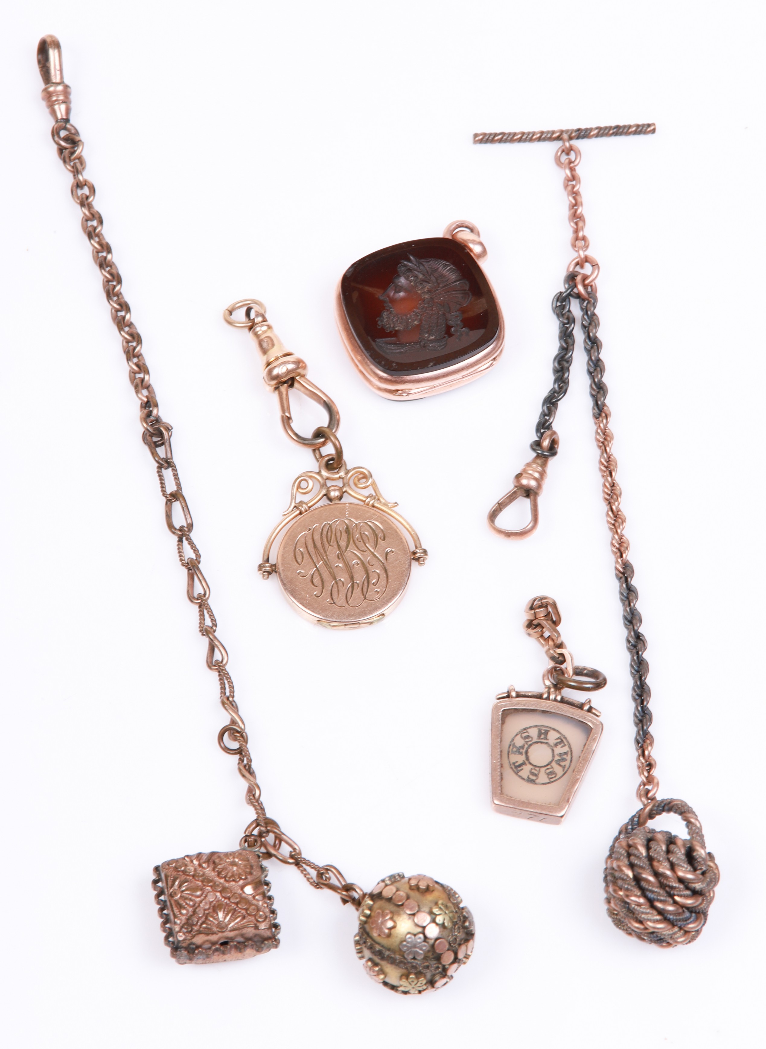 (6) Victorian fobs to include 9K