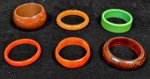 6 VINTAGE BAKELITE BANGLE BRAC