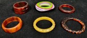 6 VINTAGE BAKELITE BANGLE BRAC