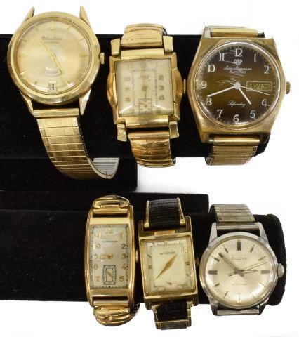 (6) VINTAGE GENTS WRISTWATCHES,
