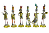 6 VINTAGE MEXICAN TIN MARCHING