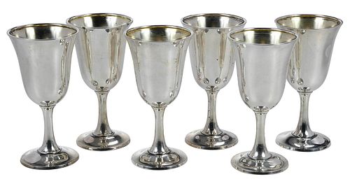 6 WALLACE STERLING GOBLETSAmerican,