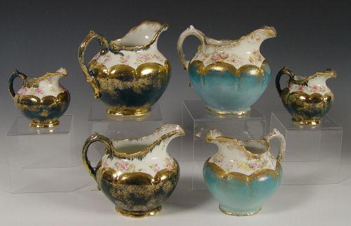 6 WARWICK CHINA PITCHERS IN