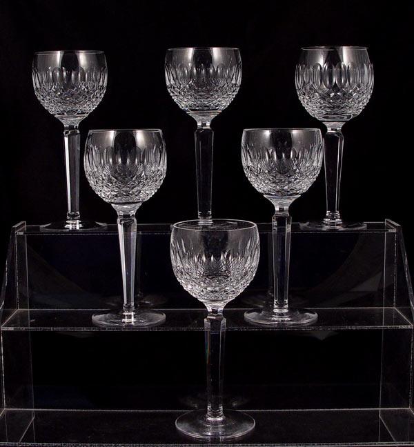 6 WATERFORD CRYSTAL WINE HOCKS: 7