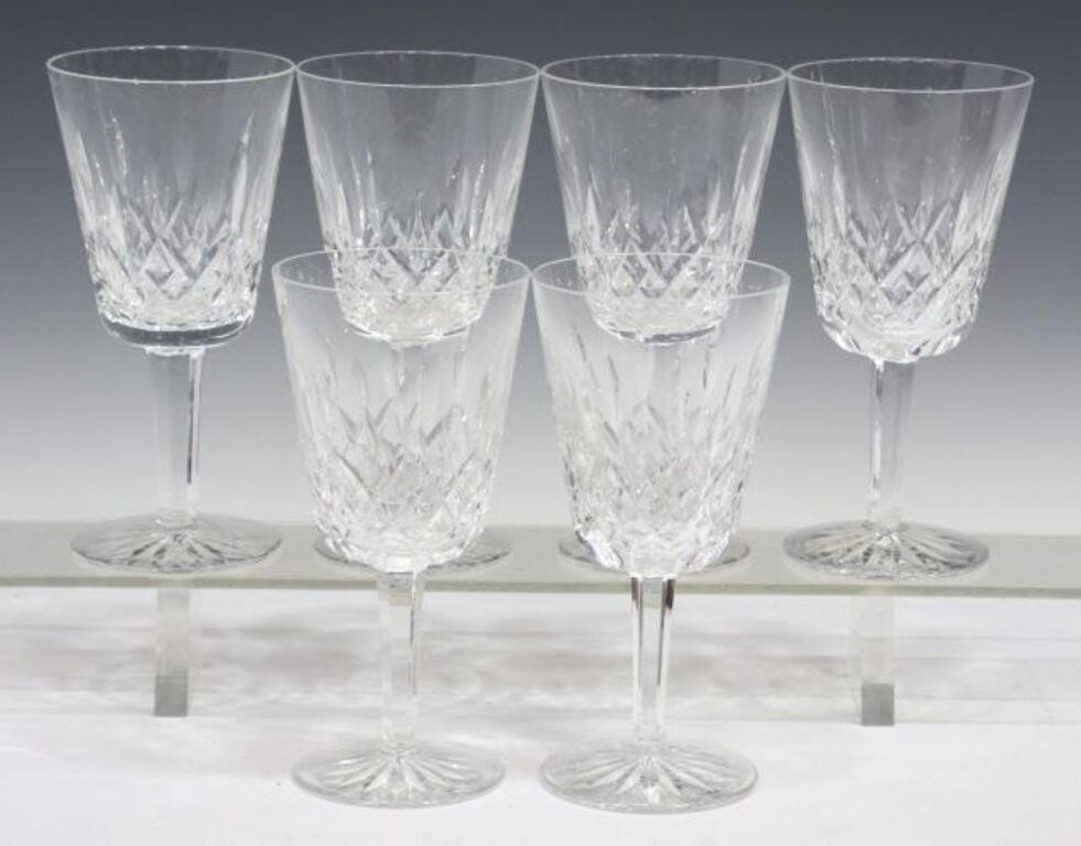 (6) WATERFORD LISMORE CUT CRYSTAL