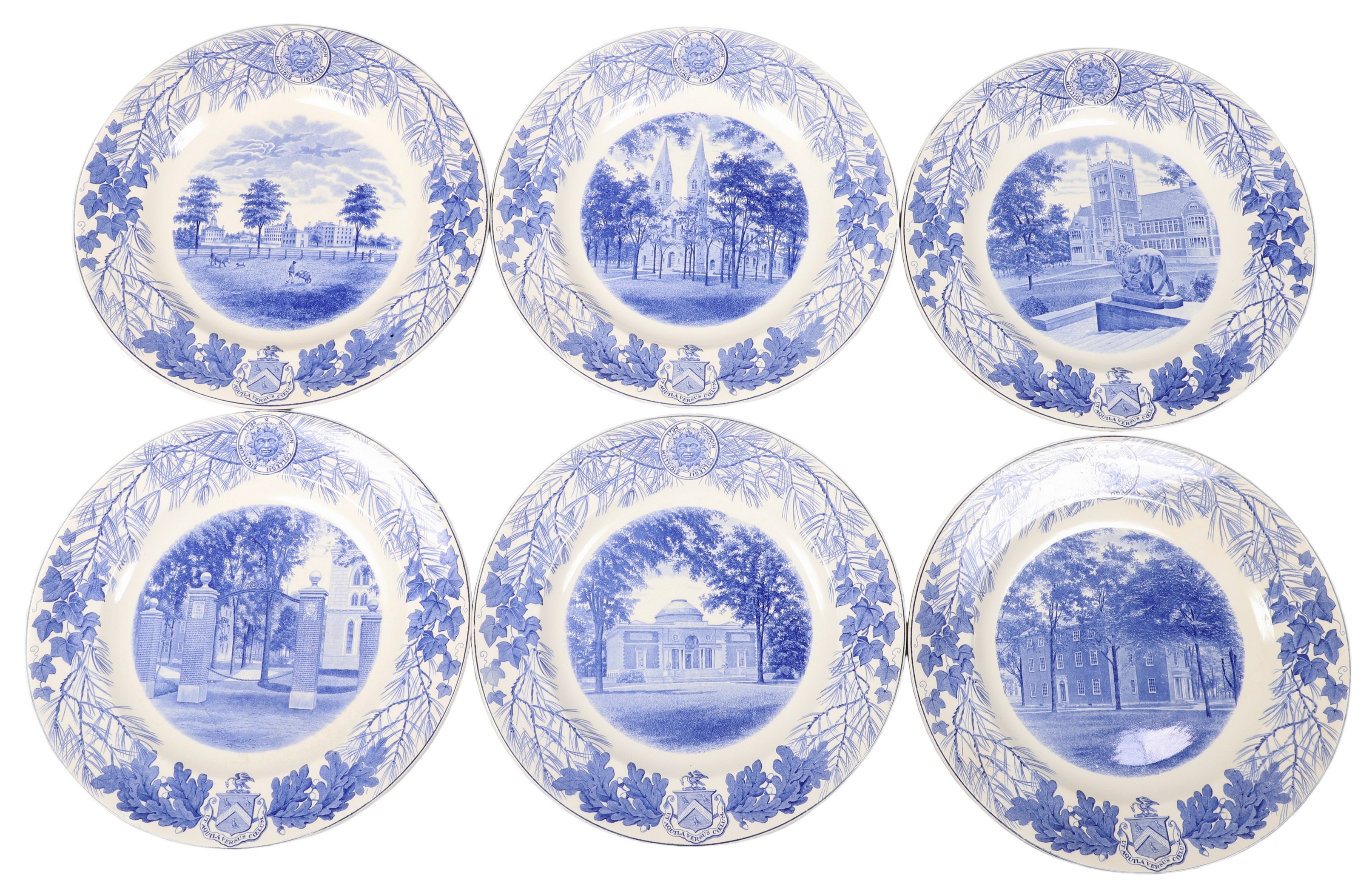 (6) Wedgwood transferware Bowdoin