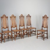 (6) WILLAM & MARY CANED WALNUT