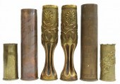 (6) WWI-ERA TRENCH ART ARTILLE