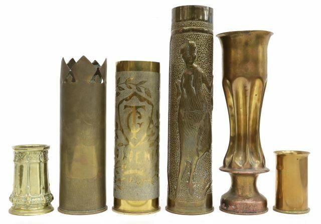 (6) WWI-ERA TRENCH ART ARTILLERY