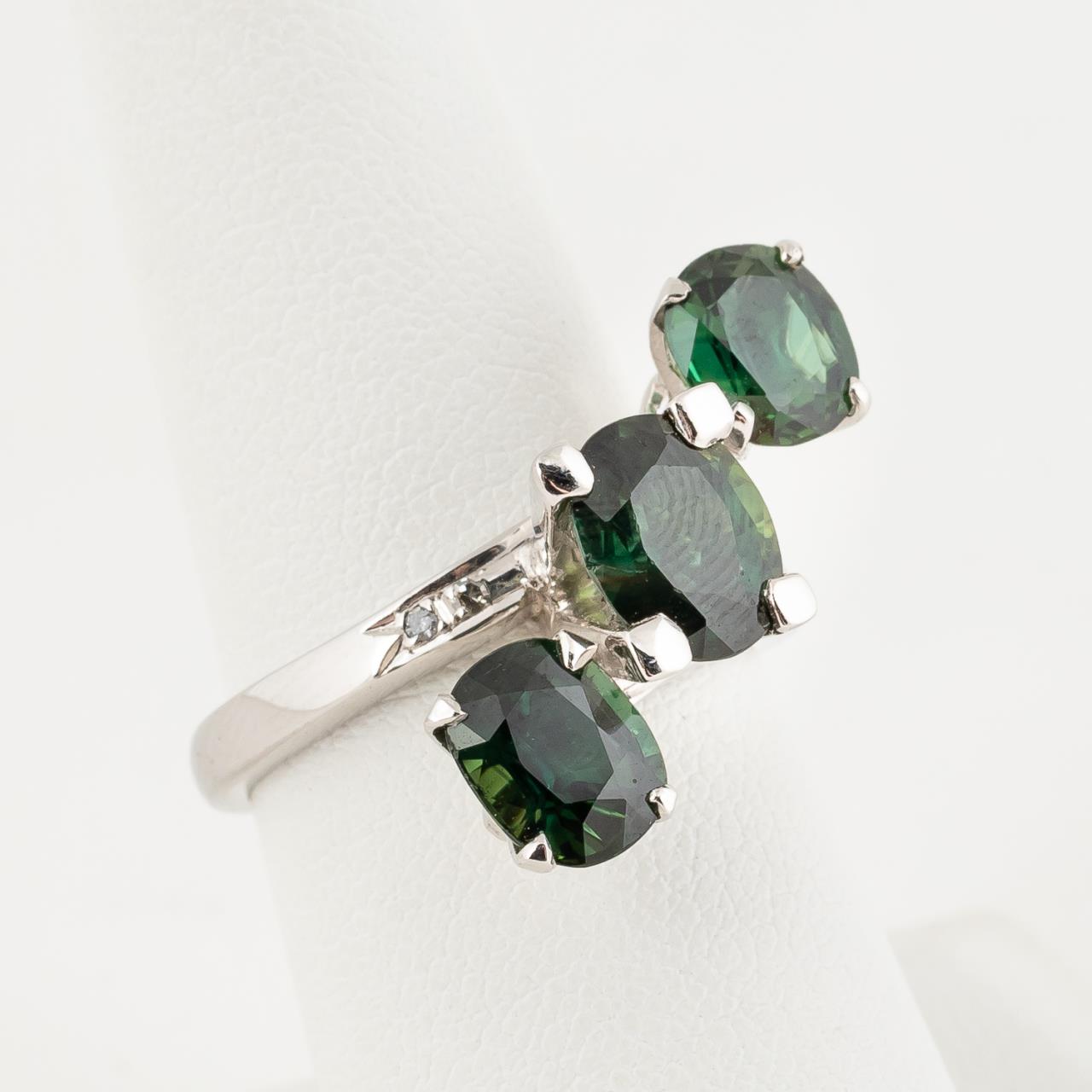 6.0 CTW SAPPHIRE, DIAMOND AND 10K