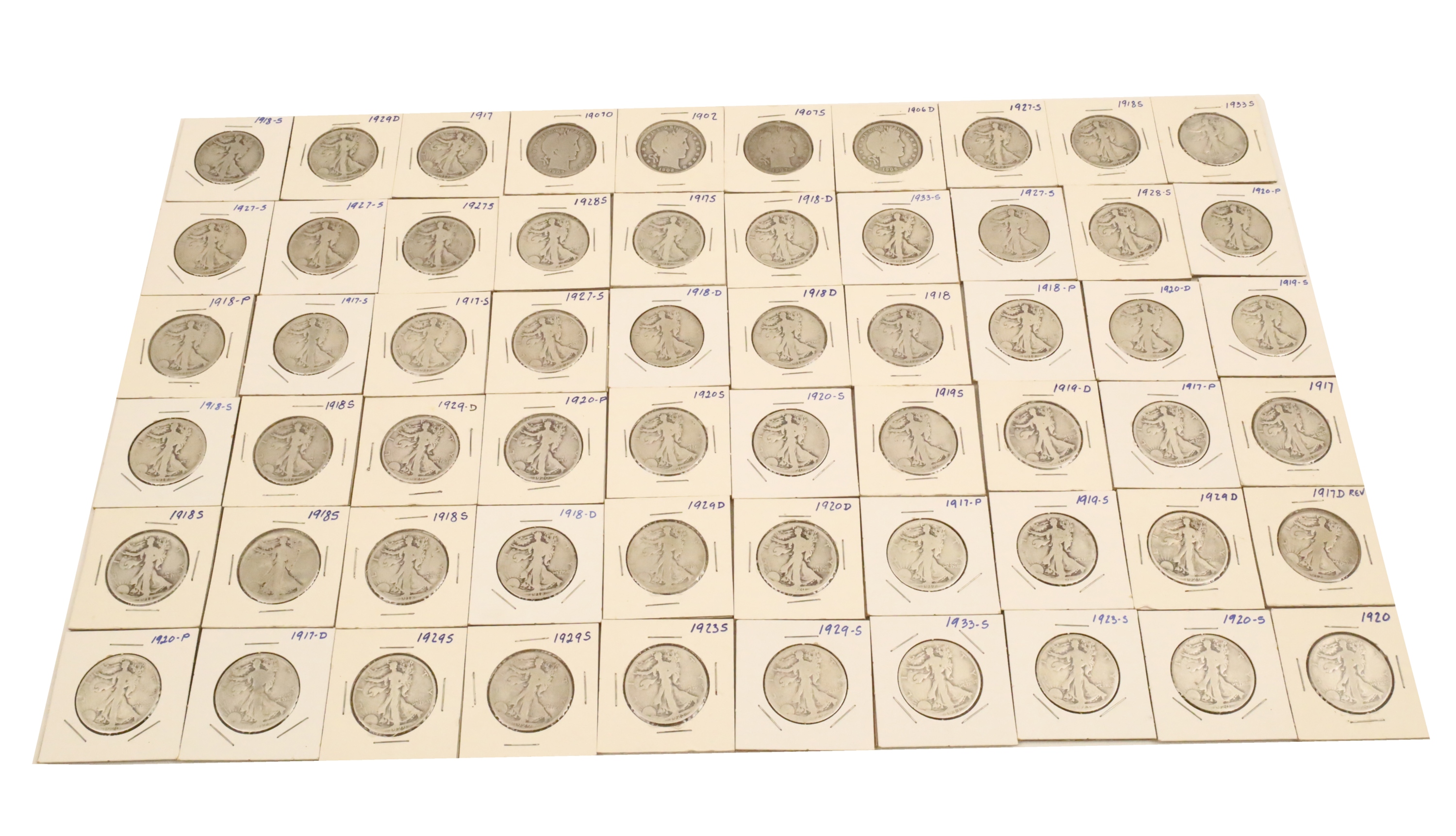 60 HALF DOLLARS INCL. WALKING