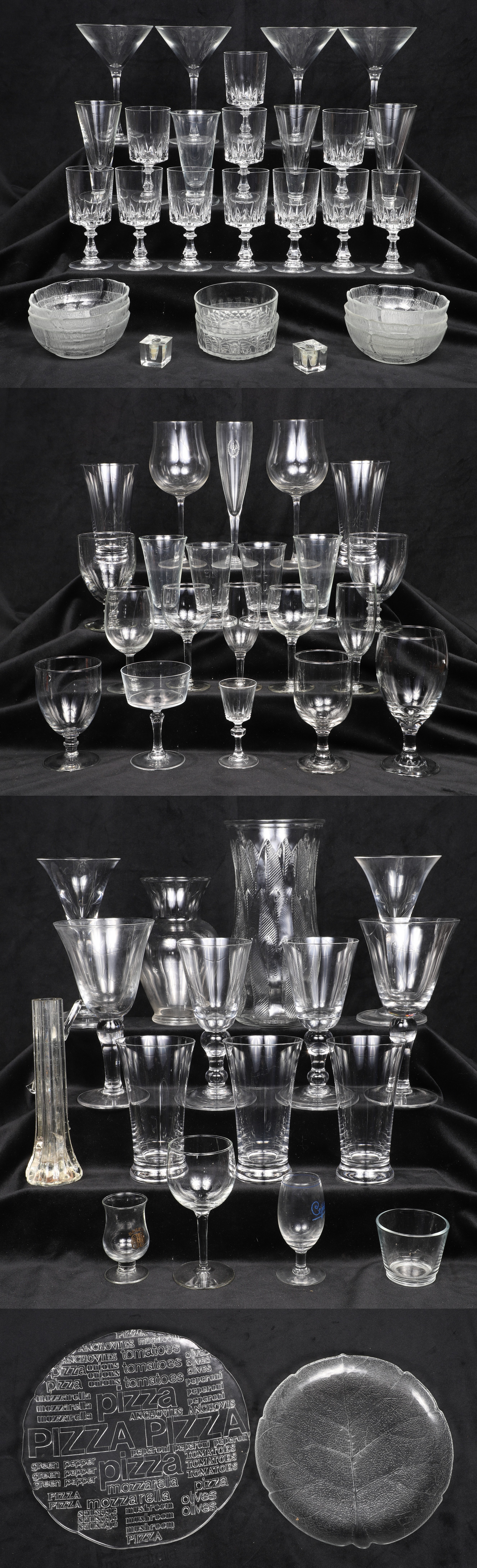 (60+) Pcs clear glassware,