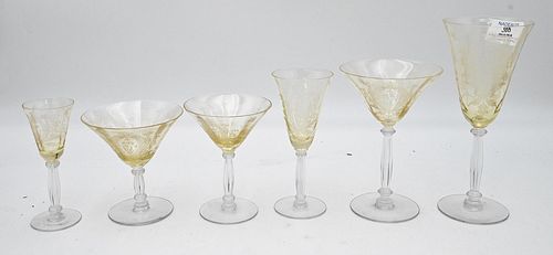 60 PIECE ETCHED STEMWARE PIECES, TO
