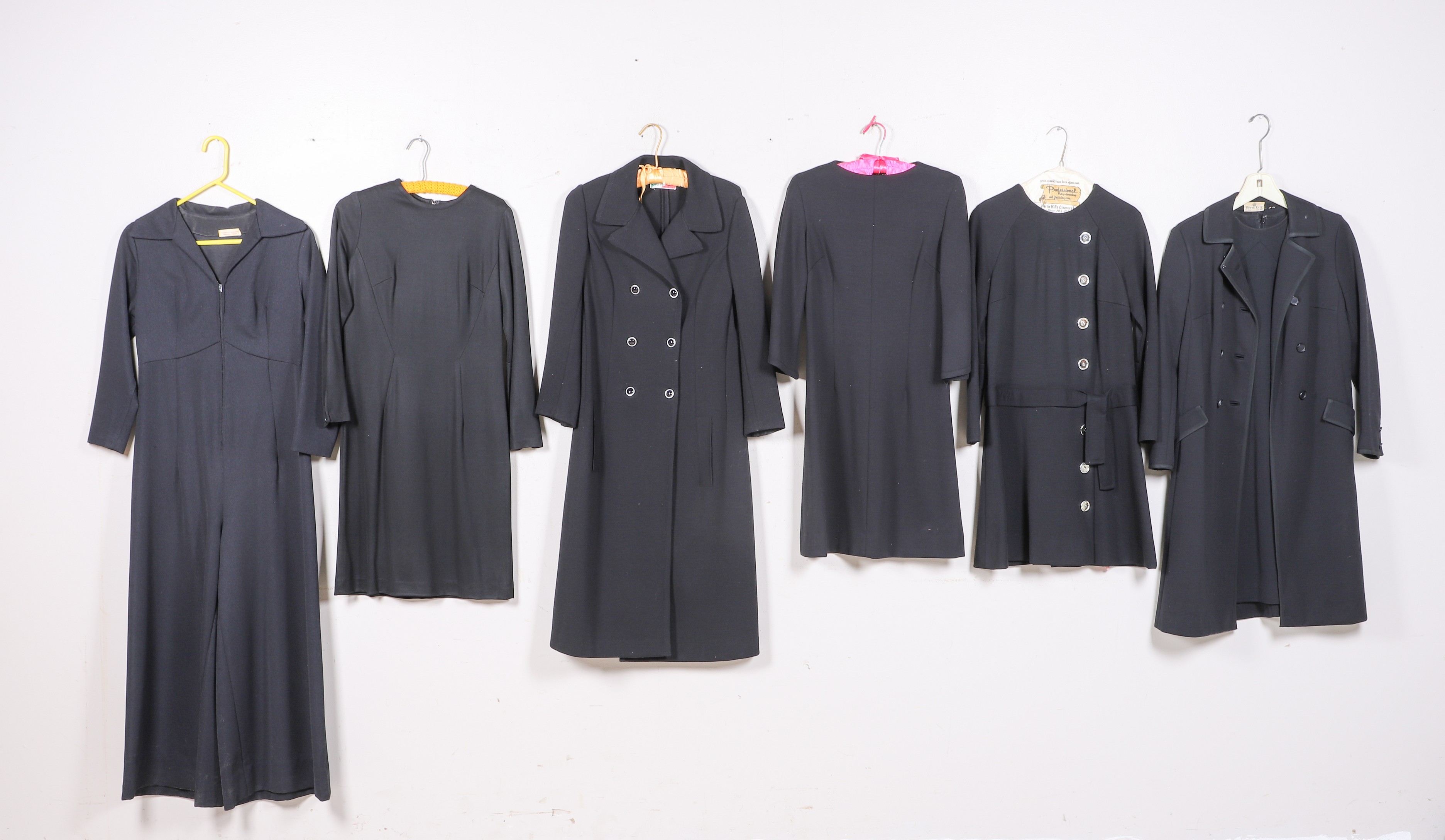 60's Black knit and poly garment