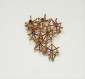 60'S MODERN 14KT GOLD & RUBY S