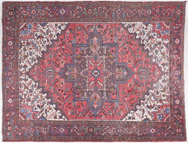 6'11" X 9'4" Heriz Rug, good