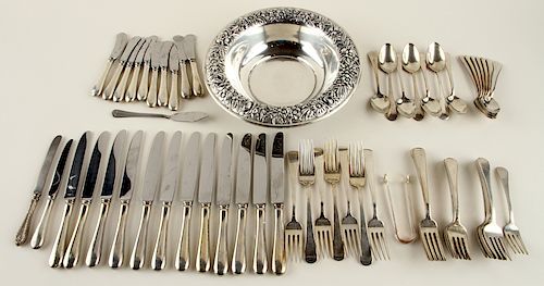 61PC TUTTLE STERLING FLATWARE