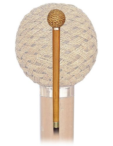 62. MACRAMé DAY CANE -CA. 1900