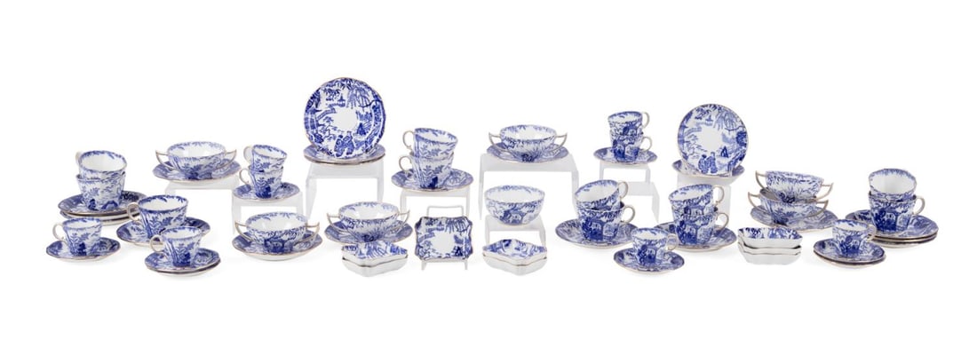 64 PIECE ROYAL CROWN DERBY BLUE
