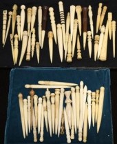 64 WHALEBONE FIDS, 19TH C.  ON