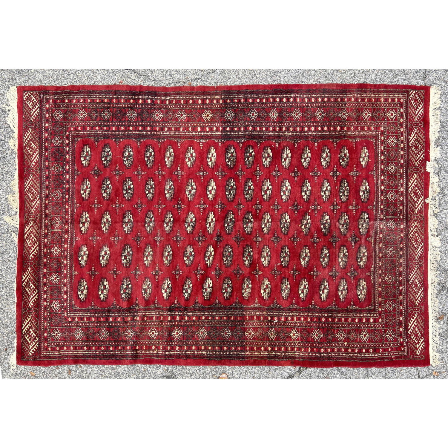 6'4 x 9'6 Red Bokhara handmade