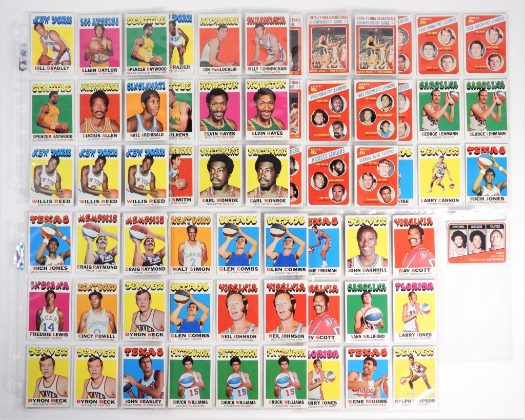 64PC 1971-72 TOPPS BASKETBALL