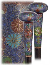 66. CLOISONNé ENAMEL CANE -CA.