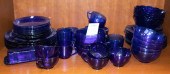 (66) Pcs assorted blue glass d